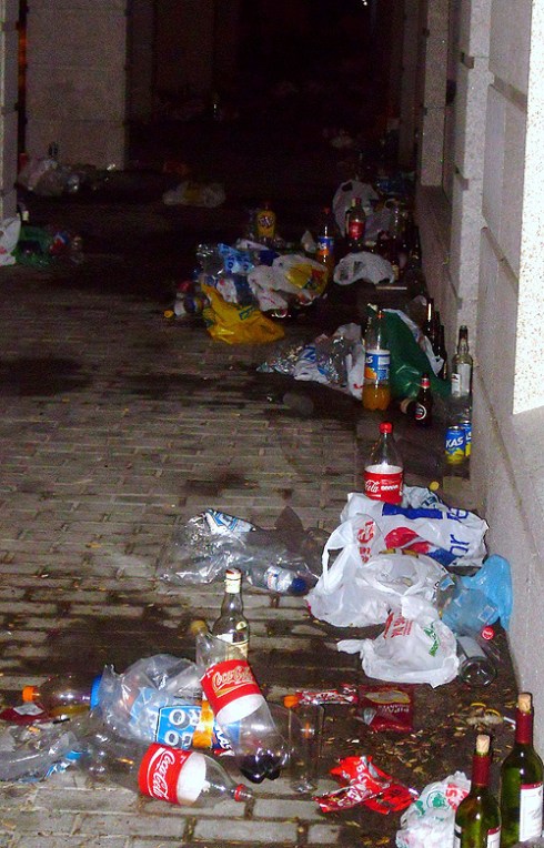 O botellón e os seus efectos tamén estiveron presentes na festa